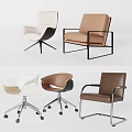 Modern Office Chairs With Neutral Tones Ergonomic Cushions And Metal Frames