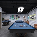 Modern Billiard Room 3d model