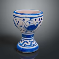 Blue And White Ceramic Cup With Intricate Decorative Patterns For Home Decor 3d model
