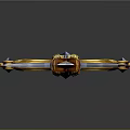 Detailed Fantasy Golden Sword With White Wing Decorations And Ornate Hilt Design