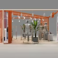 Stylish Clothing Store Interior With Mannequins Display Racks Brand Logo And Plants