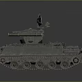 Military Tracked Vehicle With Turret And Weapon System Green Painted Armored Structure 3d model