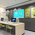 Modern store import and export offline experience store 3d model