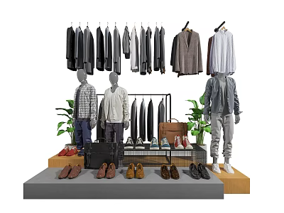 Modern Model Men's Clothing Store Men's Shoes Men's Clothes Men Model 3d model