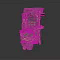 Rustic Stone Scene Component Featuring Iron Door Steps And Platform