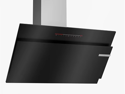 Modern Black Kitchen Hood With Sleek Design And Control Panel 3d model