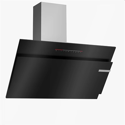 Modern Black Kitchen Hood With Sleek Design And Control Panel 3d model
