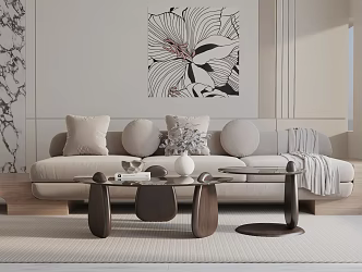 Modern three-seat sofa 3d model