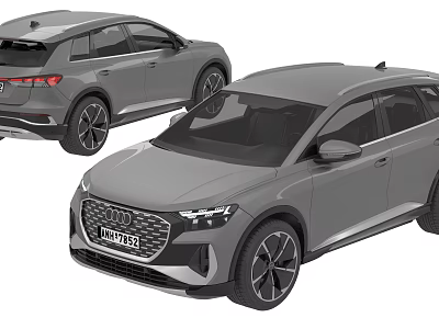 Two Gray Audi SUV Cars With Modern Exterior Design And Vehicle 3d model