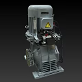 Heavy Duty Industrial Gear Motor with Warning Label and Metal Components