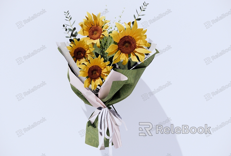 Sunflower bouquet festival bouquet floral combination flower ornaments sunflower holding flowers model