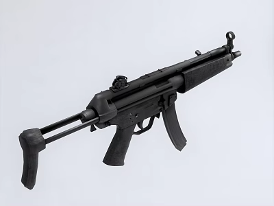 Modern Tactical Black Assault Rifle Design With Barrel Stock And Magazine 3d model