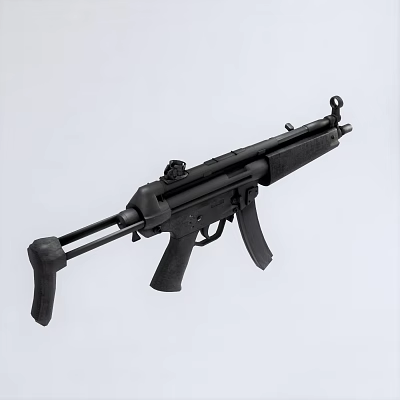 Modern Tactical Black Assault Rifle Design With Barrel Stock And Magazine 3d model