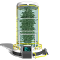 Vertical Plant Growth System With Transparent Cylinder And Digital Control Panel
