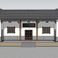 Traditional Chinese Ancient Architecture With Overhanging Eaves White Walls Black Tiles And Courtyard