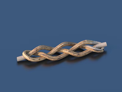 Braided Wicker Daily Life Item With Twisted Design And Decorative Purpose 3d model