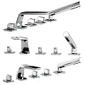 Different Modern Water Faucet Styles With Chrome Finish And Sleek Structures 3d model