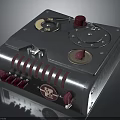 Electronic Appliance With Metal Casing Red Knobs Control Buttons Dials Switches And Ventilation Slits 3d model