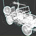 Military Green Army Jeep With Machine Gun Star Emblem Red Gas Can And Large Tires