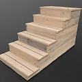 Wooden Stairs Featuring Natural Wood Material Simple Design and Rustic Style