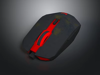 High Performance Black And Red Ergonomic Gaming Mouse For Electronic Devices 3d model