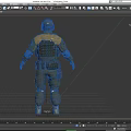 Man In Military Tactical Uniform With Helmet Tactical Vest And Protective Gear Standing