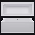White Modern Rectangular Bathtub Featuring Sleek Lines And Smooth Surface Design 3d model