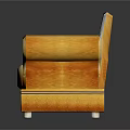 Elegant Golden Two Seater Sofa with Tufted Back and Scroll Arms