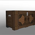 Elegant Modern Decorative Cabinet With Geometric Patterns Perforated Design Gold Black 3d model