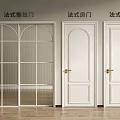 French Style Interior Sliding Doors with Glass Panels and Arch Top Design