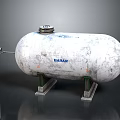 DAHAN Old Rusty Cylindrical Storage Tank With Metal Stand And Connected Pipe
