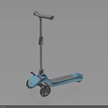 Kids Scooter With Blue Body Gray Handlebar Purple Accents And Two Wheels