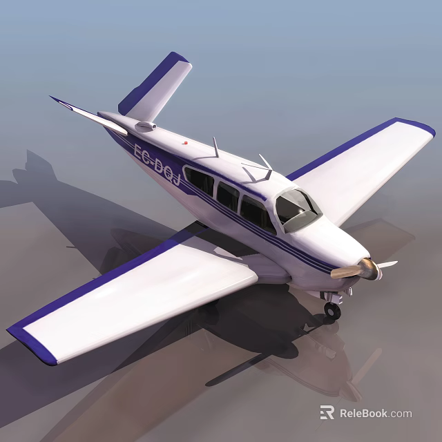 Small Blue And White Passenger Aircraft With EC-DBJ Registration Single Engine Propeller 3d model