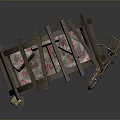 Wooden Arch Bench Structure With Floral Cushions Bicycle And Potted Plants