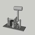 Silver Mechanical Device With Cylindrical Top Metal Stand And Gears On Base 3d model