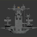 modern turret turntable sci-fi tower defense game tower defense 3d model