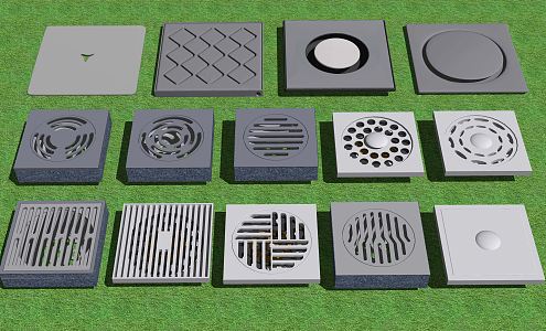 modern floor drain stainless steel floor drain 3d model