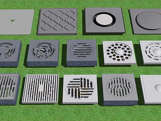 modern floor drain stainless steel floor drain 3d model
