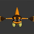 3D Cartoon Game Character With Yellow Body Long Ears Pilot Hat And Goggles