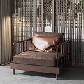 New Chinese-style Single Sofa 3d model
