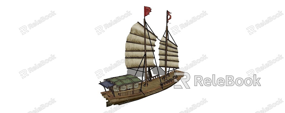 Chinese Style Wooden Boat Cruise Boat Canoe model