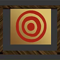 Wooden Frame Target Stand With Red Bullseye On Yellow Board