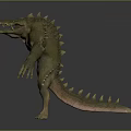 Game and Movie Character With Muscular Body Spiked Back And Sharp Teeth