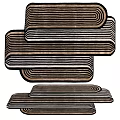 Modern Stylish Rug With Wavy Striped Patterns For Living Room Decor