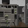 Modern Living Dining Interior With Pendant Lights Wooden Flooring Sofa Coffee Table And Plants
