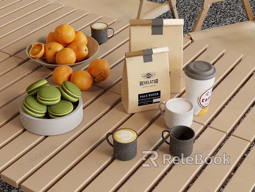 Coffee Coffee Cup Snack Fruit model