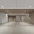 Modern Elevator Lobby Interior With 10F Sign Lighting And Panel Walls 3d model