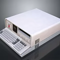 Retro Vintage Electronic Device With Keyboard Screen Control Buttons And White Exterior