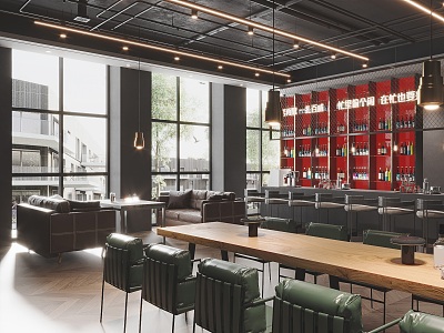 Industrial LOFT Bar Cafe Milk Tea Shop Sweet Shop Western Restaurant 3d model