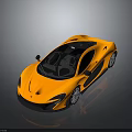 Yellow Super Sports Car With Sleek Aerodynamic Body And Black Accents Shiny Finish